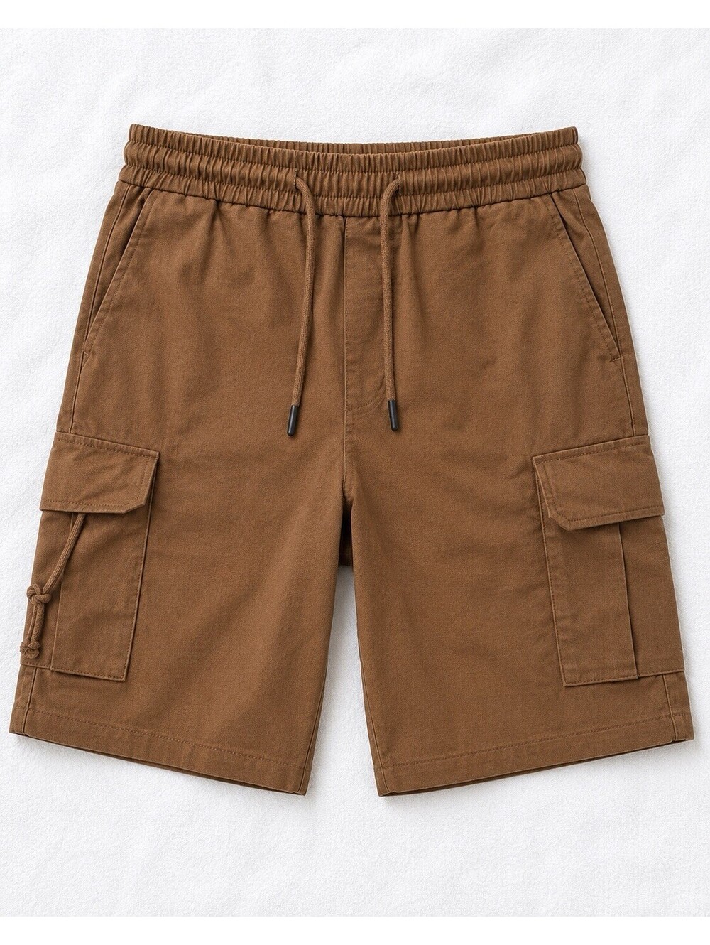 Students Brown Cargo Shorts Men’s XL Elastic Waist Drawstring Utility